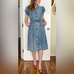 Who What Wear Acid Wash Denim Dress
